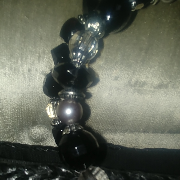 VINTAGE Black RARE Cappelli Strawworld Beaded Handle Purse - Picture 6 of 10